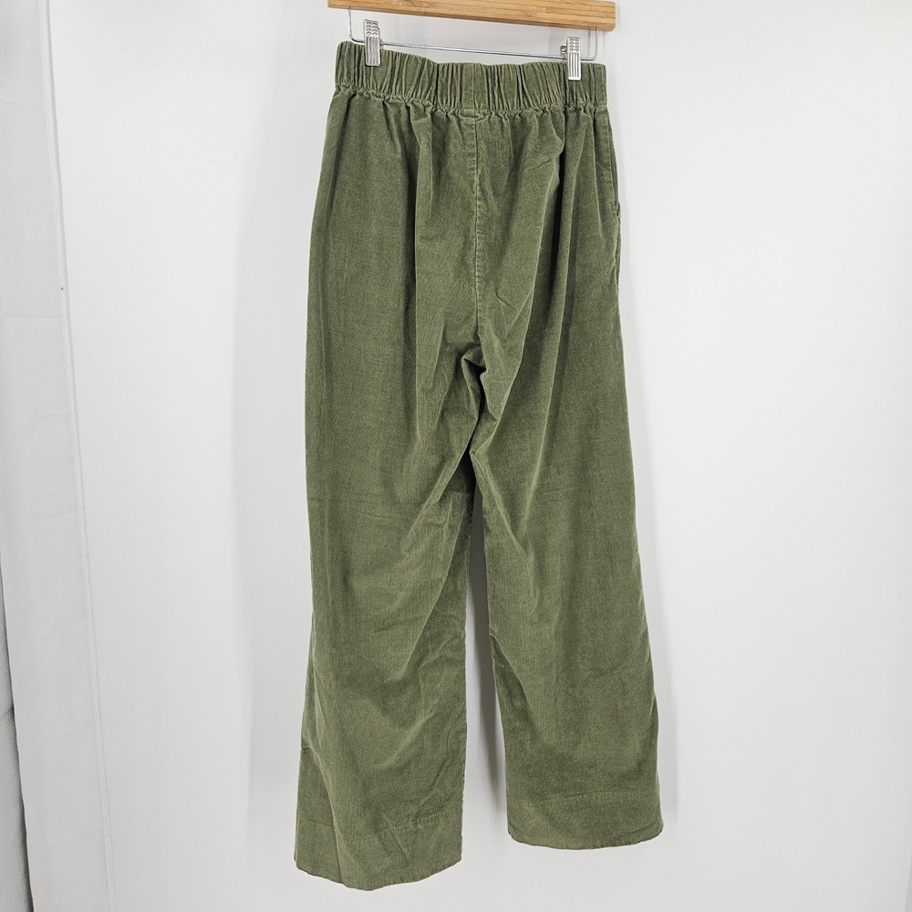 Pact Modern Corduroy Wide Leg Pants Womens Olive Green High Rise Button Fly Sz M - Picture 6 of 10